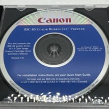 Canon BJC-85 Color Bubble Jet Printer Driver, IS-12 Color Scanner &amp; Manual CDRom - £7.58 GBP