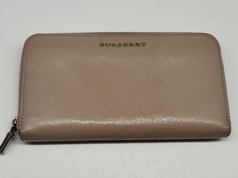 Burberry Pink  Leather Zip Wallet Fantastic Condition Made in Italy - £71.74 GBP