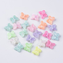 50 Acrylic Butterfly Beads 14mm Assorted Lot Mixed Bulk Supplies Pastel - £4.72 GBP