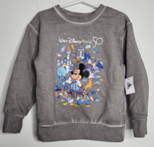 Disney World 50th Anniversary Mickey Icons Kids Pullover Sweatshirt NEW XS - $49.99