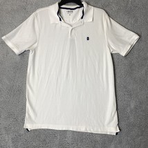 IZOD Mens Performance Stretch Golf Polo Short Sleeve Shirt White Size Me... - £8.10 GBP