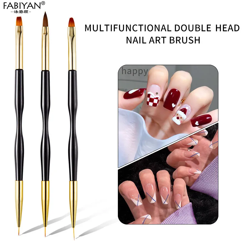 3 Styles Nail Art Liner Brush Double Head Acrylic UV Gel Painting Drawin... - £7.42 GBP+