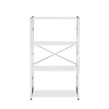 42&quot; White Metal Four Tier Etagere Bookcase - $192.06