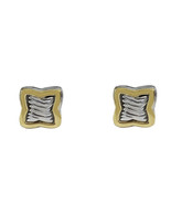 David Yurman &quot;Quatrefoil&quot; Silver &amp; Gold Earrings - £434.58 GBP