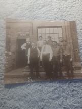 Vtg Real Photo 8x10 Group Picture 8 Men Unidentified Park No Cars Here F... - £8.64 GBP