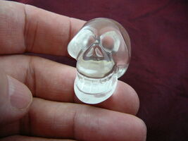(HH103-C) new carved HUMAN SKULL CLEAR white QUARTZ CRYSTAL GEM skulls g... - $24.99
