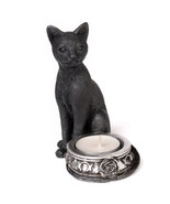Alchemy Gothic Black Cat Tea Light Candle Holder Goth Kitty Decor Gift V... - $23.95