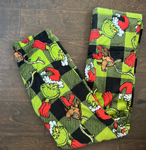 Dr Seuss Womens Grinch Pajama Pants Red Green sz S plush NWT Christmas Holiday - £22.73 GBP