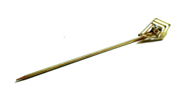 Antique Diamond &amp; 14K Yellow Gold Kite Shaped Stick Pin - £193.88 GBP
