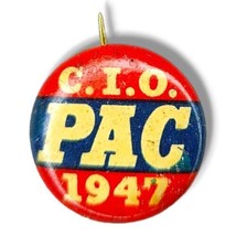 Vintage CIO-PAC Congress of Industrial Organizations Union Pin 1947  - £14.18 GBP