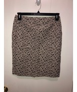 J Crew Floral Leaf Lined Pencil Skirt Women SZ 6 Waist 28-29&quot; Slit In th... - £7.77 GBP