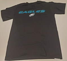 Philadelphia Eagles Mens Black Stitched Logo Black T-Shirt - Size: Medium M - £10.23 GBP