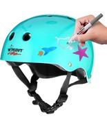 Wipeout Dry Erase Kids Helmet For Bike, Skate, And Scooter, Teal Blue, A... - $37.94