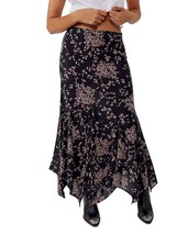 Free People Women&#39;s Floral Print Maxi Skirt Black Size 6 B4HP $128 NO TAGS - $25.95