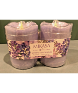 Mikasa 2-pc Flameless LED Dancing Flame Pillars Lilac Wax Battery Operat... - $31.33