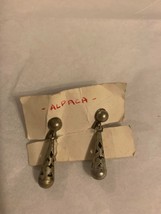 Vintage - Unsigned - ALPACA Silver - Drop Earrings - Screw Back - £21.99 GBP