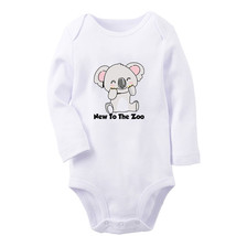 New To The Zoo Funny Bodysuit Baby Animal Koala Romper Infant Kids Jumpsuits Top - £7.78 GBP+