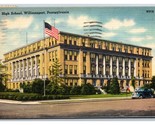 High School Building Williamsport Pennsylvania PA Linen  Postcard R16 - $2.92