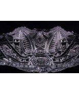 EAPG Square Bowl 10 X 9 Very Old Crosshatch Button Hobstar Design - $231.69 MXN