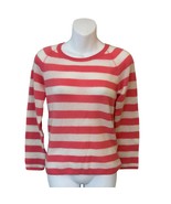N. Peal Striped 100% cashmere sweater size XS  &#39;peony&#39; ivory New NWT - $134.81 CAD
