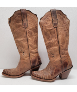 Tony Lama Black Label Goat Western Cowgirl Boots Women&#39;s Size 6 Brown - $112.78 CAD