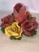 Capodimonte Roses Candle Holder - £19.53 GBP