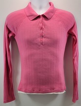 L) Woman No Boundaries Stretch Ribbed Bright Flamingo Pink Shirt Juniors XL 15 - £9.33 GBP