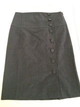 Anthropologie Elevenses Women&#39;s Skirt  Gray Button Front Lined Pencil Size 0 NWT - £39.15 GBP