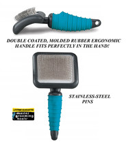 PRO PET LARGE SLICKER BRUSH ERGONOMIC Handle Dog Cat Grooming Dematting ... - £29.29 GBP