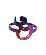 Hammered Rainbow Copper Snake Ring Size 8.5 Handmade - Spiritual Jewelry - £15.68 GBP