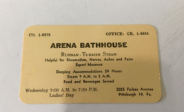 Vintage defunct arena bathhouse Pittsburgh PA business trade card - £15.27 GBP