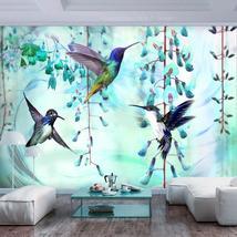 Tiptophomedecor Animal Wallpaper Wall Mural - Flying Hummingbirds Green - £47.95 GBP+