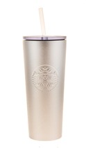 Starbucks Silver Glitter Stainless Steel Cold Cup Tumbler 16oz Grander H... - £52.15 GBP