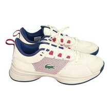 Lacoste Men’s Sneakers White Red Blue Size 10 US New w/ Box Tennis Court Shoes image 5