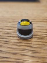 LEGO Minifigure Replacement Motorcycle Helmet Headgear Gray/Black/Yellow - £1.48 GBP