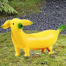 Banana Dog Outdoor Statues Decor, 8&#39;&#39; Length Cute Funny Garden Gift for Housewar - £16.91 GBP