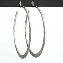 Retired Silpada Sterling Silver Large Thin Hammered 2&quot; Hoop Earrings P1287 - $49.99