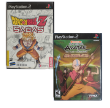 Lot 2 PS2 Dragon Ball Z Sagas Game Avatar The Last Airbender The Burning Earth - $23.36