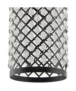Modern Glass Metal Diamond Cut Out Cylindrical Black Pendant Chandelier ... - $2,221.99 MXN