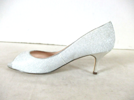 I Miller Silver Glitter Peep Toe Pumps Heels Shoes Women&#39;s 7 1 /2 M (SW8) - £18.42 GBP