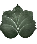 Set of 6 Fabric on Vinyl Leaf Shaped Diecut Green with White Placemats - $45.09 CAD