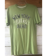 New York Aero Men&#39;s Medium Est. 87 embroidered T-Shirt Olive Green S/S r... - £11.73 GBP