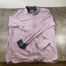 Ted Baker Shirt Mens 7 Purple Long Sleeve Button Up Dress Flip Cuff - £11.09 GBP
