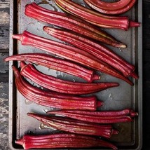 Grow In US 100 Red Burgundy  Okra Seeds Non-Gmo Heirloom  - £7.36 GBP