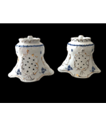 Antique Lamp Shades Set Lot 2 White &amp; Blue Unicorn Goddess Porcelain Chi... - $280.14