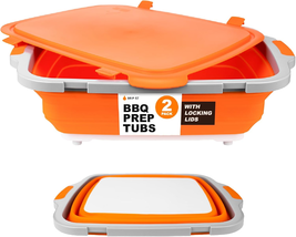 Collapsible BBQ Prep Tubs 2-Piece Set (V2) - for Meal Prep Marinating Fo... - $113.12