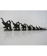 Antique Set of 10  Solid Bronze  Elephant Opium Weights Trunks up - $150.00