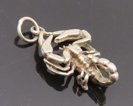 925 Sterling Silver Vintage Pendant Minimalist 3D Finely Carved Crab  PT... - $29.12