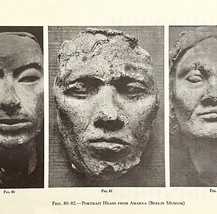 1942 Egypt Portrait Heads from Amarna Historical Print Antique Ephemera ... - $367.32 MXN
