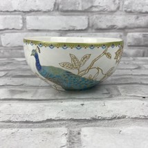 222 Fifth Peacock Garden Salad Soup Cereal Bowl 5.5” X 2.75 Fine China - $10.22